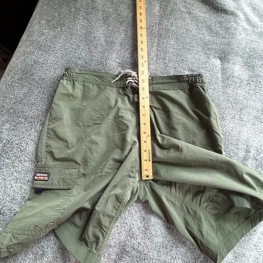 Bass Mens Board Shorts Large Surf Green Classic Cargo‎ Y2K Nylon Gorpcore 18204x